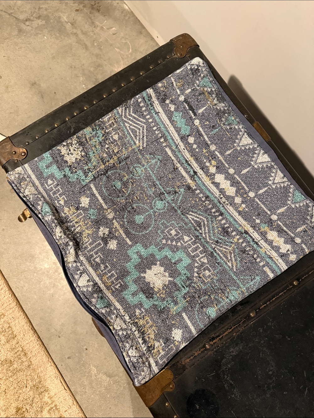 Boho Blue Throw Pillow Cover